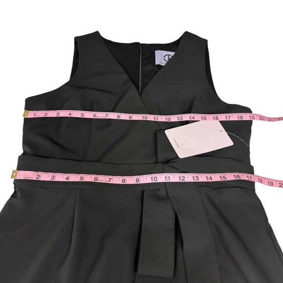 Women's JS Collections Black Ella Bow Tie Knee Length Sheath Cocktail Dress 16 - Picture 9 of 10